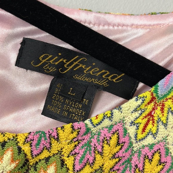 girlfriend by silver silk VINTAGE Size L MADE IN ITALY - Picture 5 of 7